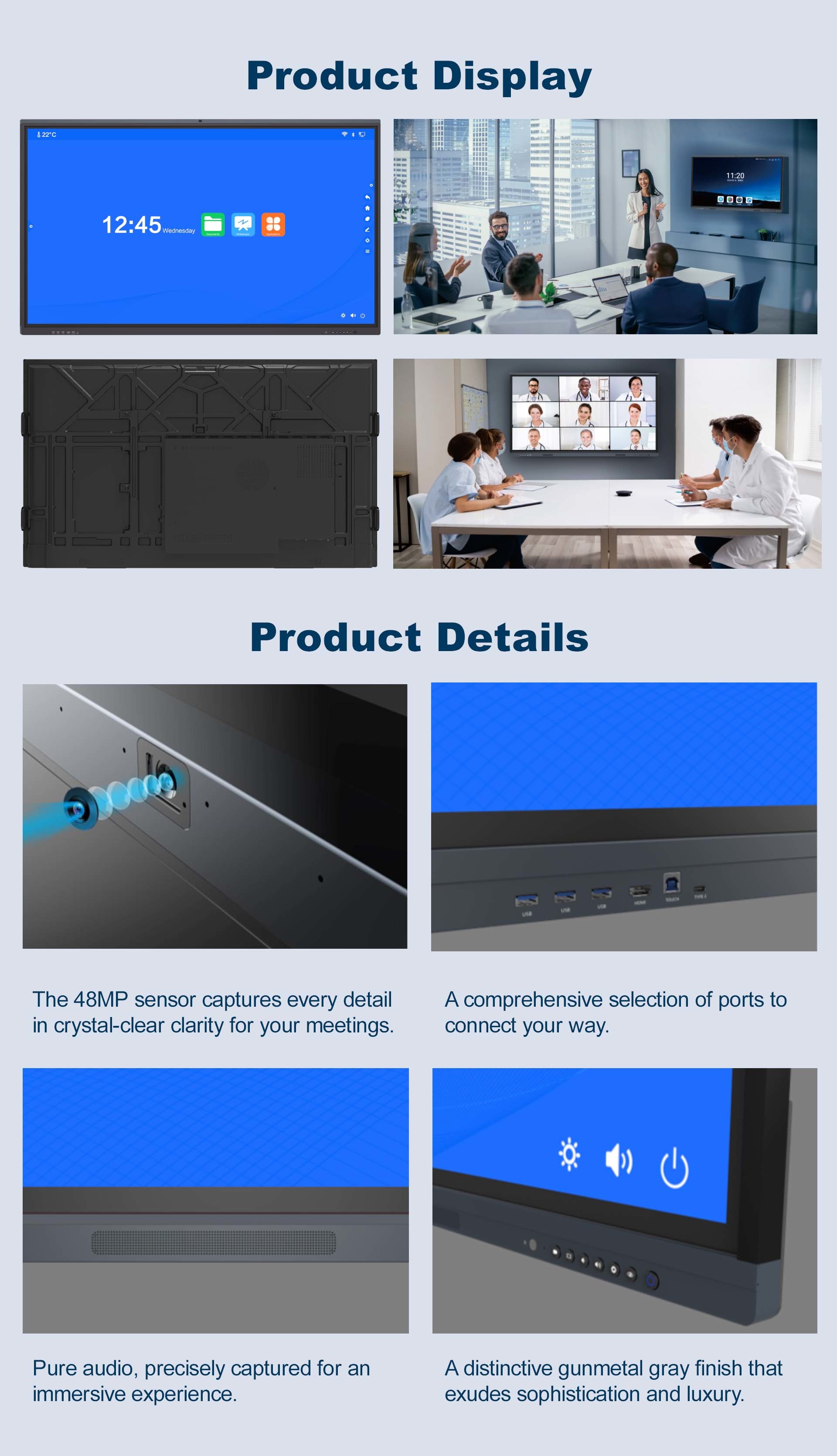 98 Inch Infrared Touch Interactive Board 4K Zero Bonding Smart Screen ...