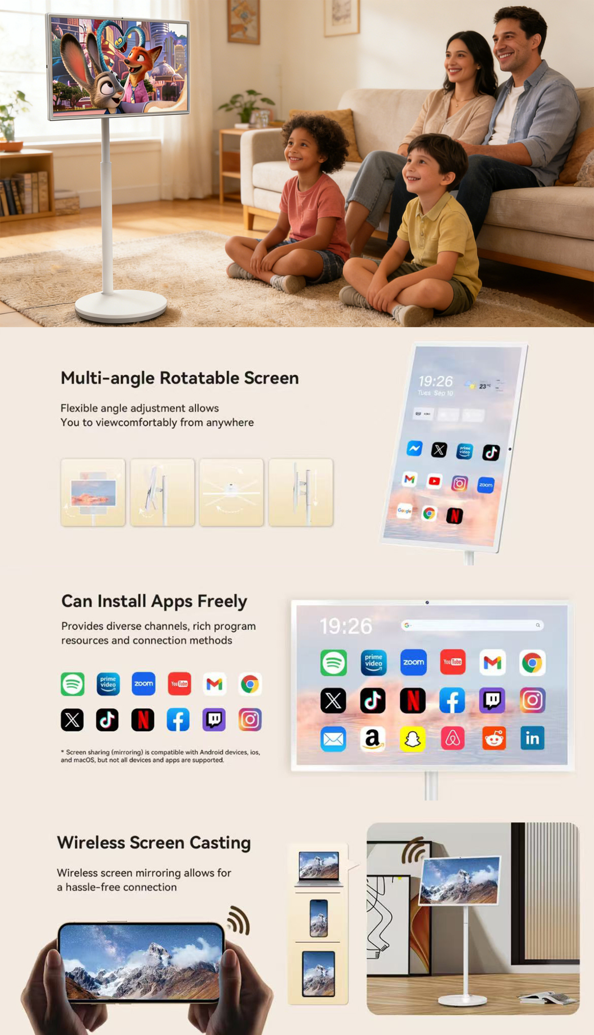 Android Tv Tab Android Battery Powered Smart TV Tablet Interactive Touch Screen with ...