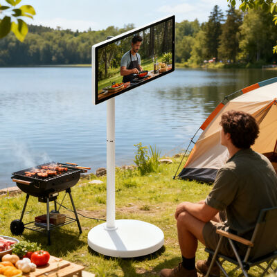 acheter Support TV intelligent tactile LCD Android Étanche Rechargeable LED Roue Attachée fabrication en ligne