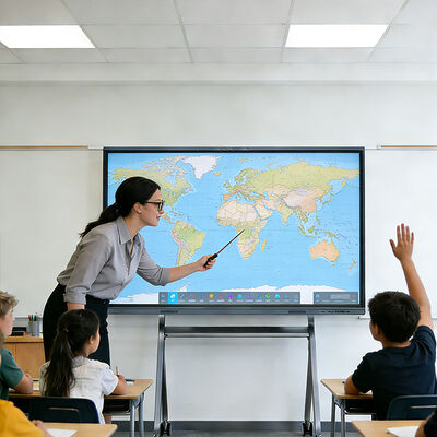 comprare 55 pollici AI Education Board con vetro temperato Anti-vandalismo e condivisione di note di scansione del codice QR fabbricazione online