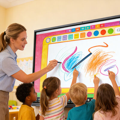 kaufen 110 Zoll Touchscreen für digitale KI-Bildungsboards für den Schulunterricht mit Kristallklarer Sicht von jedem Platz aus Online-Herstellung