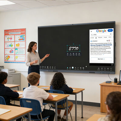 Buy 4K AI Education Board with Voice Activated Tracking Palm Erasure QR Code Sharing and TÜV Low Blue Light ETTO Smart Board for Teachers online manufacture
