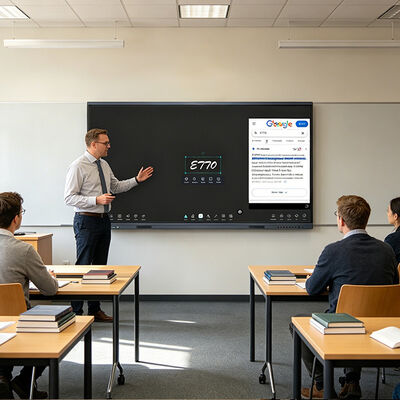 Buy 4K 86 Inch AI Education Board with Al Tracking Camera for Teaching Interaction and Diverse Screen Projection online manufacture