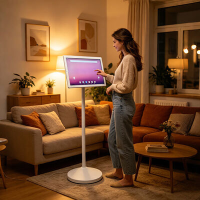 Buy Movable Touch Screen LCD Android TV Entertainment Features Stand on Wheels Screen Portable HD Mirror Smart TV online manufacture