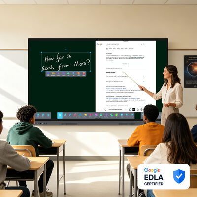 شراء 65 إلى 110 بوصة AI Education Board شاشة ذكية تفاعلية مع Google AI Gemini وضوء أزرق منخفض لأي بيئة تعليمية تصنيع عبر الإنترنت