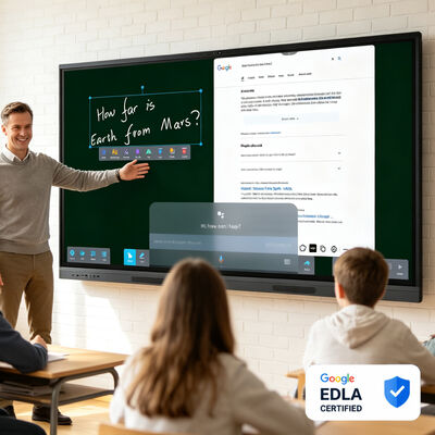 Купить 98 дюймовый Google Certified AI Education Board интерактивная плоская панель с низким синим светом беспроводный кастинг и OPS двойная система для аудитории и средней школы Производство в сети