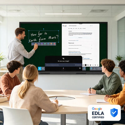 kaufen 65-Zoll-Google-zertifizierte KI-Bildungsplatte mit Gemini-KI und niedrigem Blaulicht für interaktives Lernen im Klassenzimmer Online-Herstellung