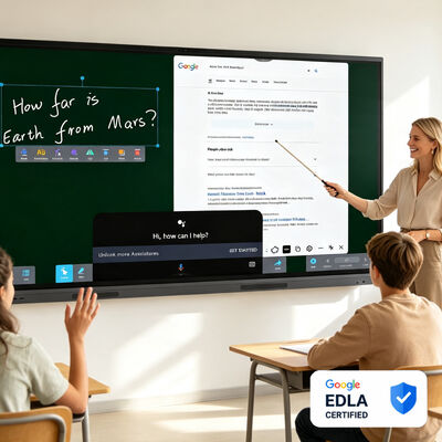 kopen 98-inch, door Google gecertificeerd digitaal touchscreen met Gemini AI Low Blue Light en Android 15 voor groot auditorium online vervaardiging