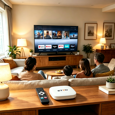 Купить Android TV Box ETTO 4K UHD для стриминга без подписки и с более чем 1000 бесплатных каналов Производство в сети